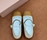 Женские комбинированные туфли Miu Miu бежевые с коричневым 2025