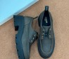Женские кожаные ботинки Celine Triomphe коричневые на платформе 2025