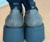 Женские кожаные ботинки Celine Triomphe коричневые на платформе 2025