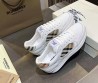Мужские кожаные кроссовки Burberry белые с бежевыми текстильными вставками 2025