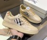 Мужские кожаные кроссовки Burberry бежевые с текстильными вставками 2025