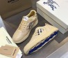 Мужские кожаные кроссовки Burberry бежевые с текстильными вставками 2025