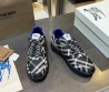 Мужские текстильные кроссовки Burberry черные с белым в клетку 2025