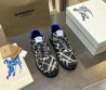 Мужские текстильные кроссовки Burberry черные с белым в клетку 2025