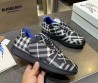 Мужские текстильные кроссовки Burberry черные с белым в клетку 2025