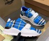 Мужские текстильные кроссовки Burberry синие с белым в клетку 2025