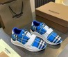 Мужские текстильные кроссовки Burberry синие с белым в клетку 2025
