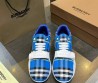 Мужские текстильные кроссовки Burberry синие с белым в клетку 2025