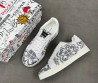 Мужские текстильные кеды Dolce & Gabbana белые с серыми узорами 2025
