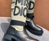 Женские кожаные сапоги Christian Dior Miss Dior черные с бежевым 2025