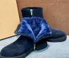 Женские замшевые ботинки Gianvito Rossi синие на меху 2025