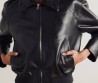 Женская кожаная куртка Bottega Veneta черная 2025