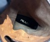 Женские кожаные укороченные сапоги Prada коричневые с пряжкой 2025