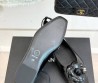 Женские кожаные балетки Chanel черные с цветком 2025