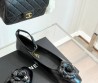Женские кожаные балетки Chanel черные с цветком 2025