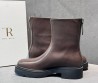 Женские кожаные ботинки The Row коричневые с молнией сзади 2025