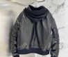 Женская кожаная куртка бомбер Balenciaga черная с капюшоном 2025