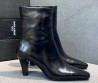 Женские кожаные ботильоны Saint Laurent Jill черные глянцевые каблук 7 см 2025