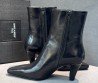 Женские кожаные ботильоны Saint Laurent Jill черные глянцевые каблук 7 см 2025