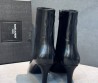 Женские кожаные ботильоны Saint Laurent Jill черные глянцевые каблук 7 см 2025