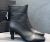 Женские кожаные ботильоны Saint Laurent Jill черные каблук 7 см 2025