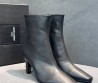 Женские кожаные ботильоны Saint Laurent Jill черные каблук 7 см 2025