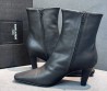 Женские кожаные ботильоны Saint Laurent Jill черные каблук 7 см 2025