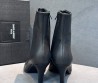 Женские кожаные ботильоны Saint Laurent Jill черные каблук 7 см 2025