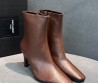Женские кожаные ботильоны Saint Laurent Jill коричневые каблук 7 см 2025