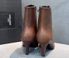 Женские кожаные ботильоны Saint Laurent Jill коричневые каблук 7 см 2025