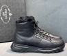 Мужские кожаные ботинки Prada на меху черные 2025