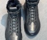 Мужские кожаные ботинки Prada на меху черные 2025