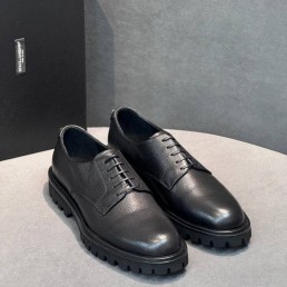 Мужские кожаные ботинки Dolce & Gabbana черные 2025