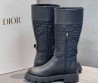Женские кожаные сапоги Christian Dior черные со вставкой из нейлона 2025