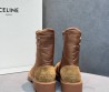 Женские комбинированные ботинки Celine Margaret коричневые 2025