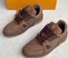 Мужские кроссовки Louis Vuitton Trainer коричневые замшевые 2025
