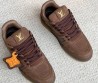 Мужские кроссовки Louis Vuitton Trainer коричневые замшевые 2025