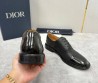Мужские кожаные туфли Christian Dior черные с глянцевым носком 2025