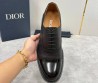 Мужские кожаные туфли Christian Dior черные с глянцевым носком 2025