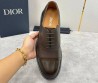 Мужские кожаные туфли Christian Dior коричневые с глянцевым носком 2025