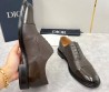 Мужские кожаные туфли Christian Dior коричневые с глянцевым носком 2025
