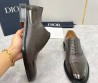 Мужские кожаные туфли Christian Dior коричневые с глянцевым носком 2025