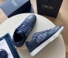 Мужские кожаные кроссовки Christian Dior синие с текстильной вставкой 2025