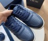 Мужские кожаные кроссовки Christian Dior синие с текстильной вставкой 2025