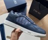 Мужские кожаные кроссовки Christian Dior синие с текстильной вставкой 2025