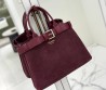 Женская замшевая сумка Prada бордовая с кожаными элементами 33х23 2025