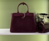 Женская замшевая сумка Prada бордовая с кожаными элементами 33х23 2025