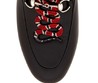 Женские кожаные мюли с мехом Gucci черные (змея)