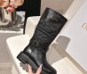 Женские кожаные сапоги Christian Dior черные с нейлоновой вставкой 2025