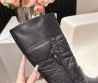 Женские кожаные сапоги Christian Dior черные с нейлоновой вставкой 2025